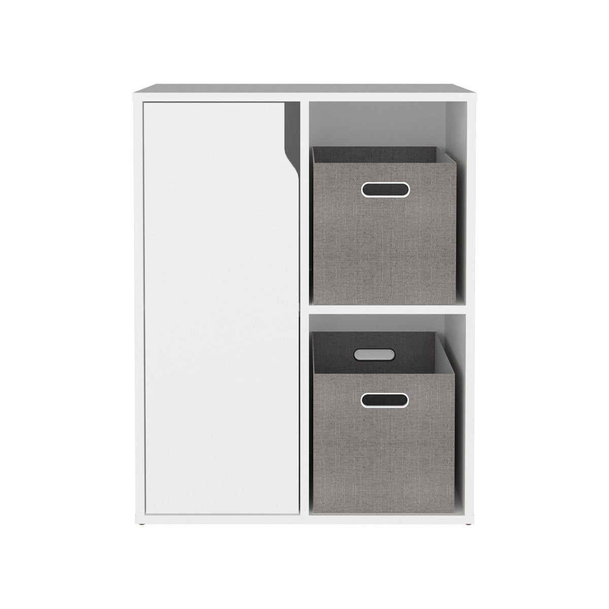 Mueble auxiliar Vicco de 77 cm con puerta y huecos abiertos, blanco