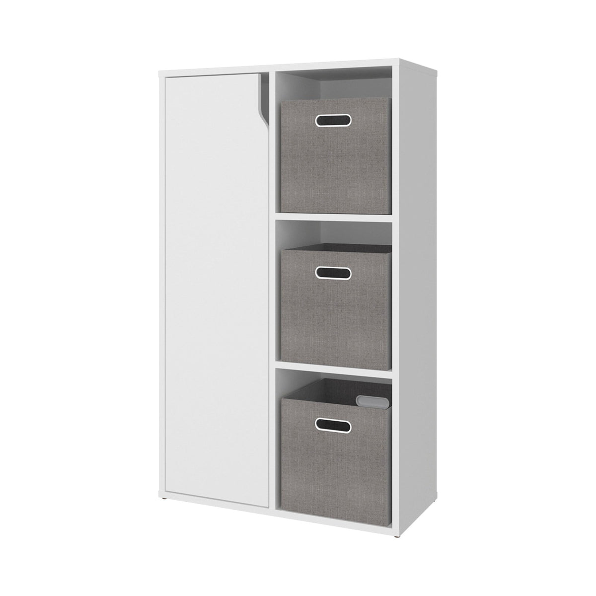 Mueble auxiliar Vicco de 102 cm con puerta y huecos abiertos, blanco