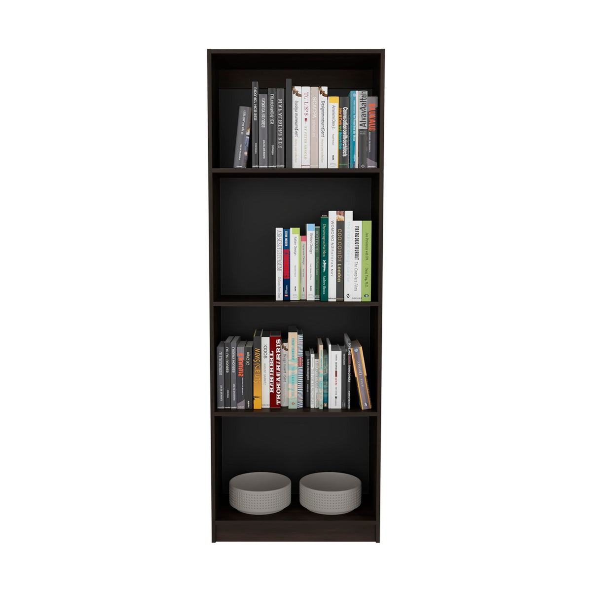 TUHOME CONCEPT Estantería alta abierta Home M1 de 181 cm con 4 huecos, nogal europeo