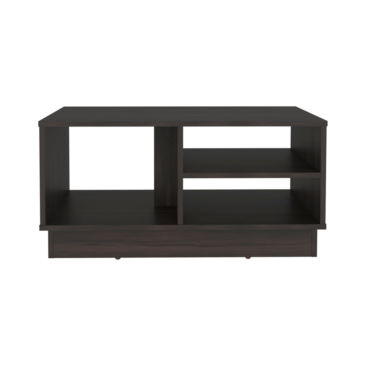 TUHOME CONCEPT Mesa de centro Caoba de 80 cm con huecos de almacenamiento, nogal