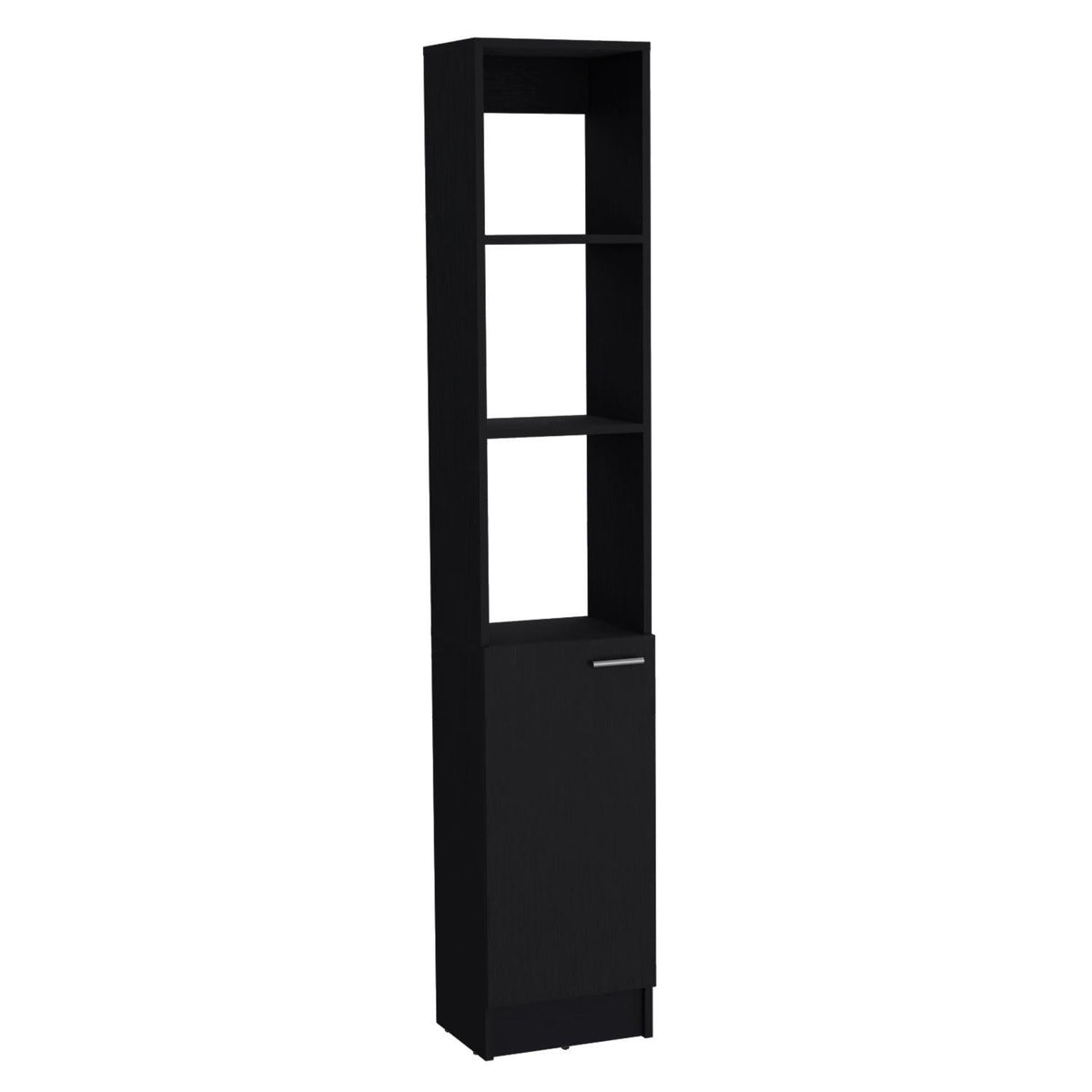 Mueble columna Parks de 180 cm con puerta y estantes, wengué