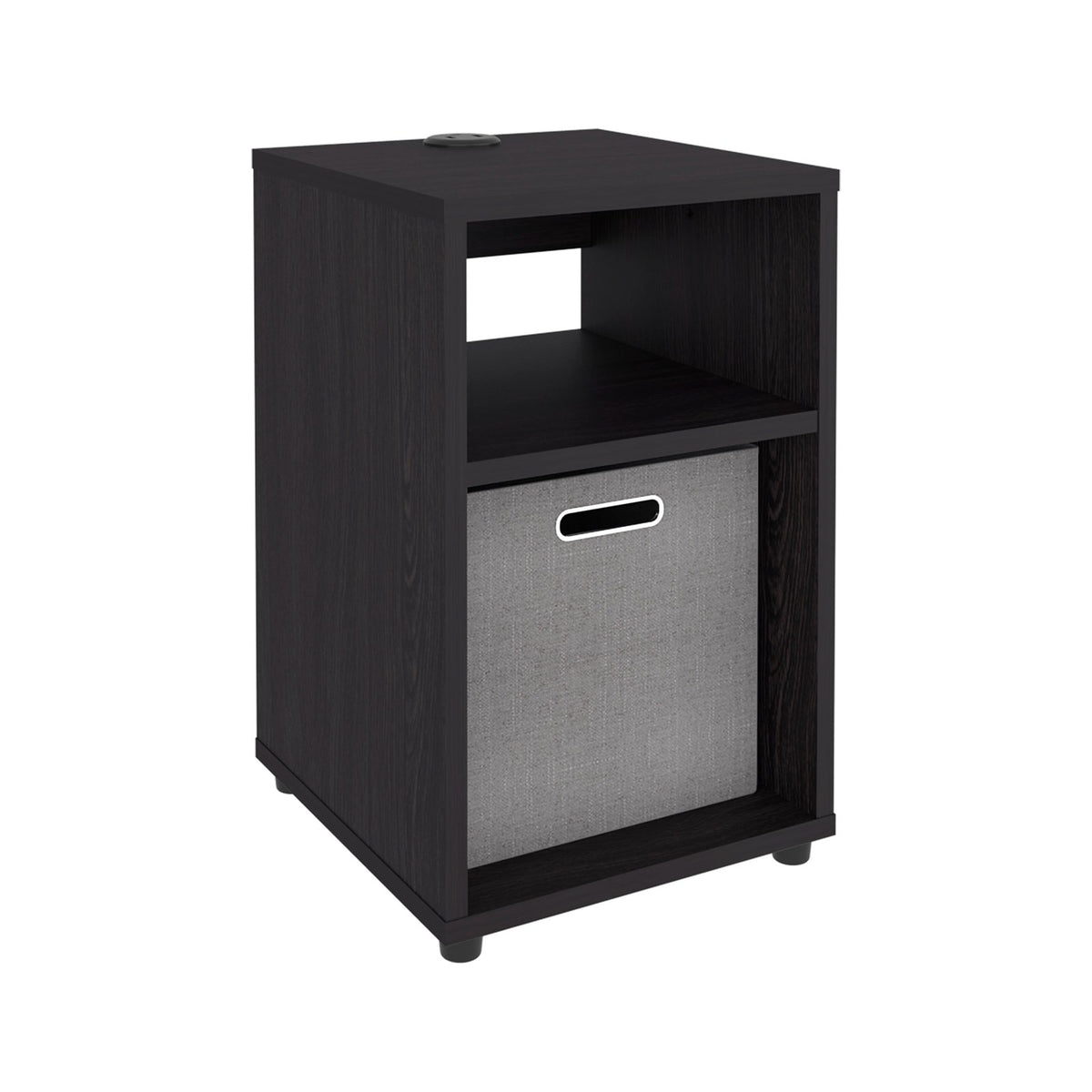 TUHOME CONCEPT Mesa auxiliar Mercer Lite de 30 cm con 2 huecos, wengué