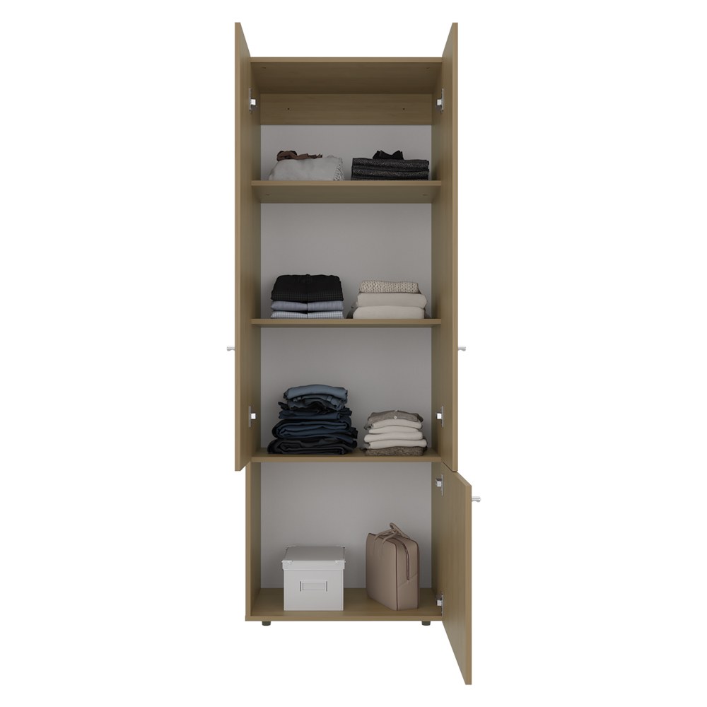 Armario alto Tolleson de 170 cm con 3 puertas y estantes, fresno