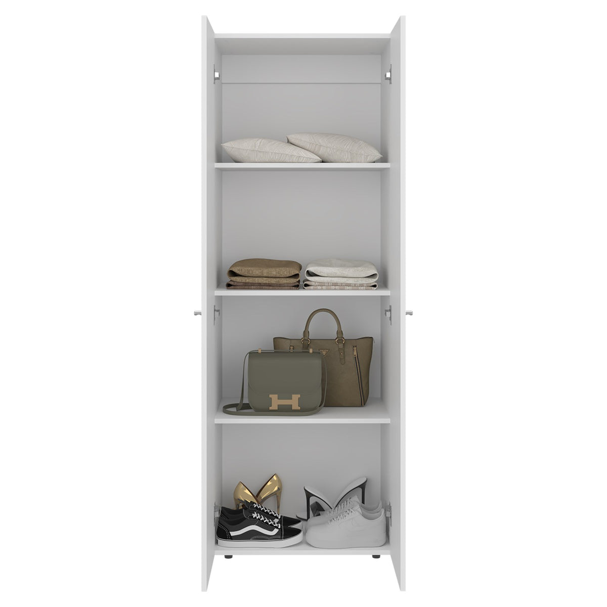 Armario World de 170 cm con 2 puertas y estantes, blanco