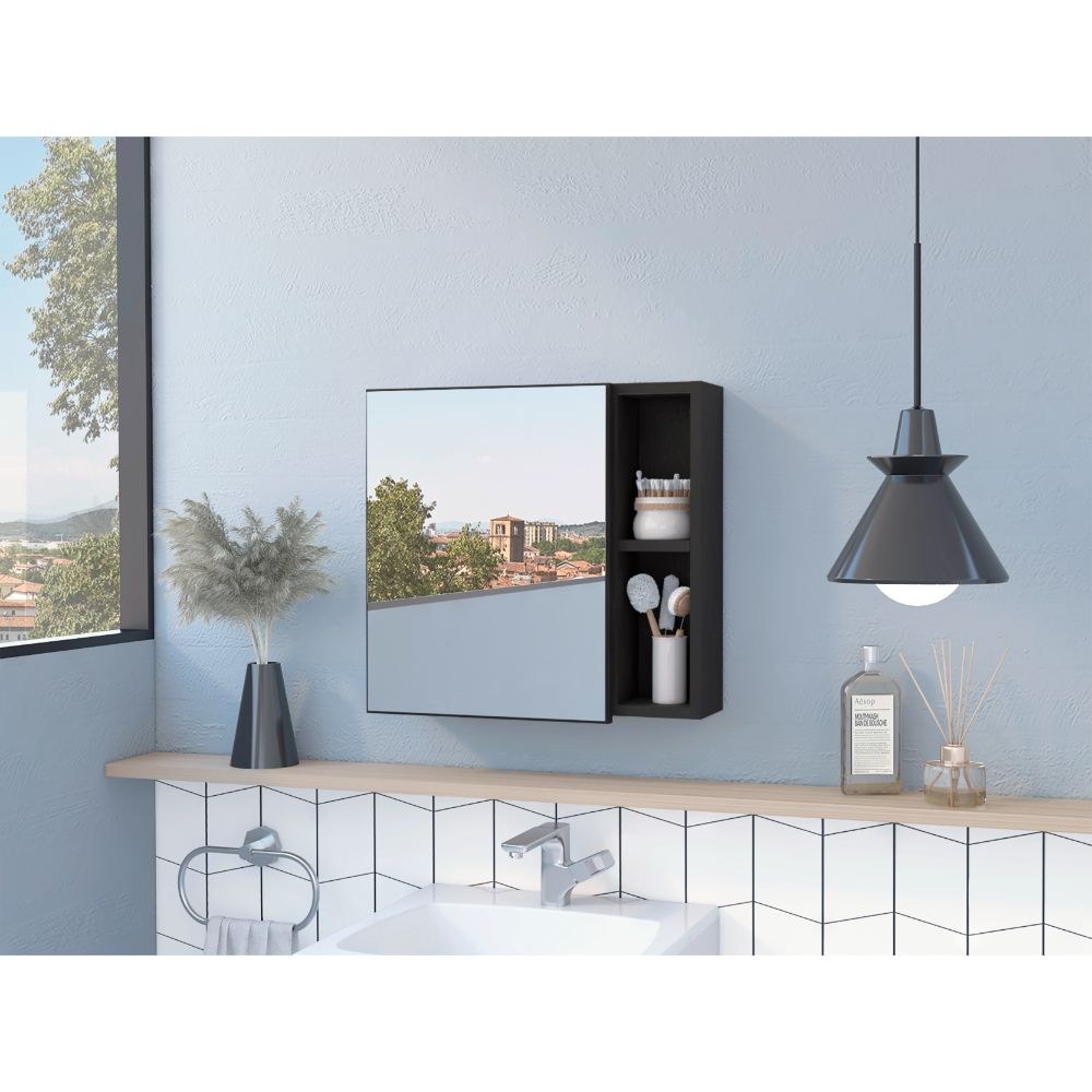 TUHOME CONCEPT Armario de baño de pared Oman de 50 cm, wengué