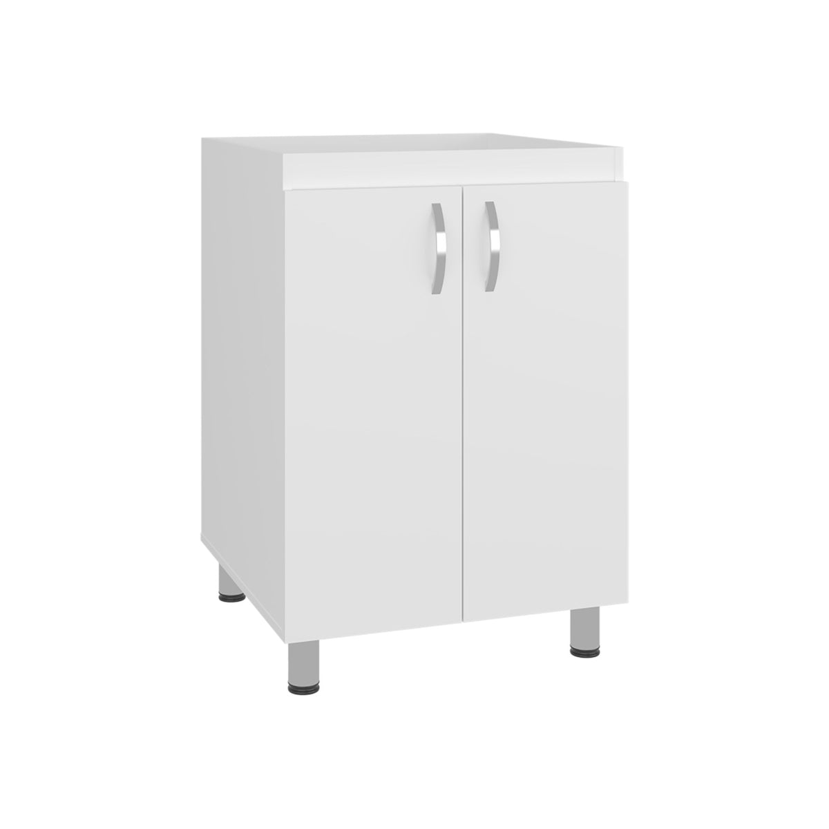 Mueble lavadero Foster de 60 cm con pila y 2 puertas, blanco