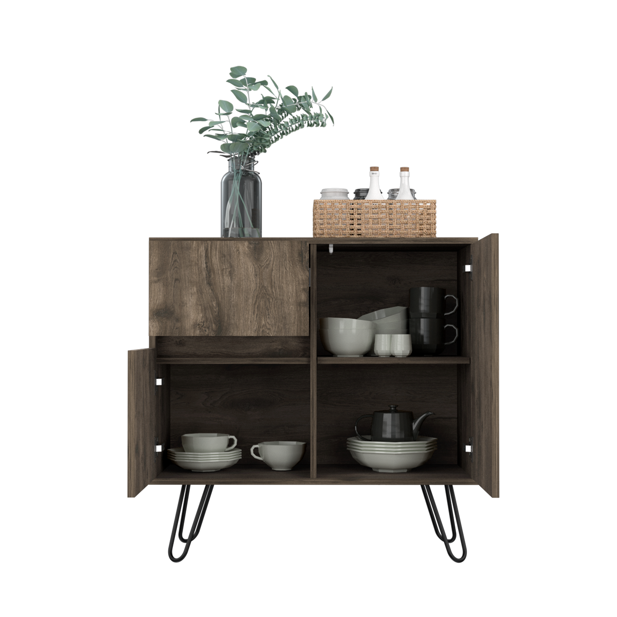 TUHOME CONCEPT Aparador Andorra de 80 cm, roble oscuro
