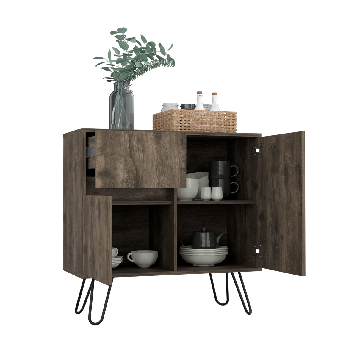 TUHOME CONCEPT Aparador Andorra de 80 cm, roble oscuro