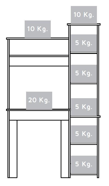 TUHOME CONCEPT Escritorio Heinrich de 98 cm con estantería, blanco y roble claro