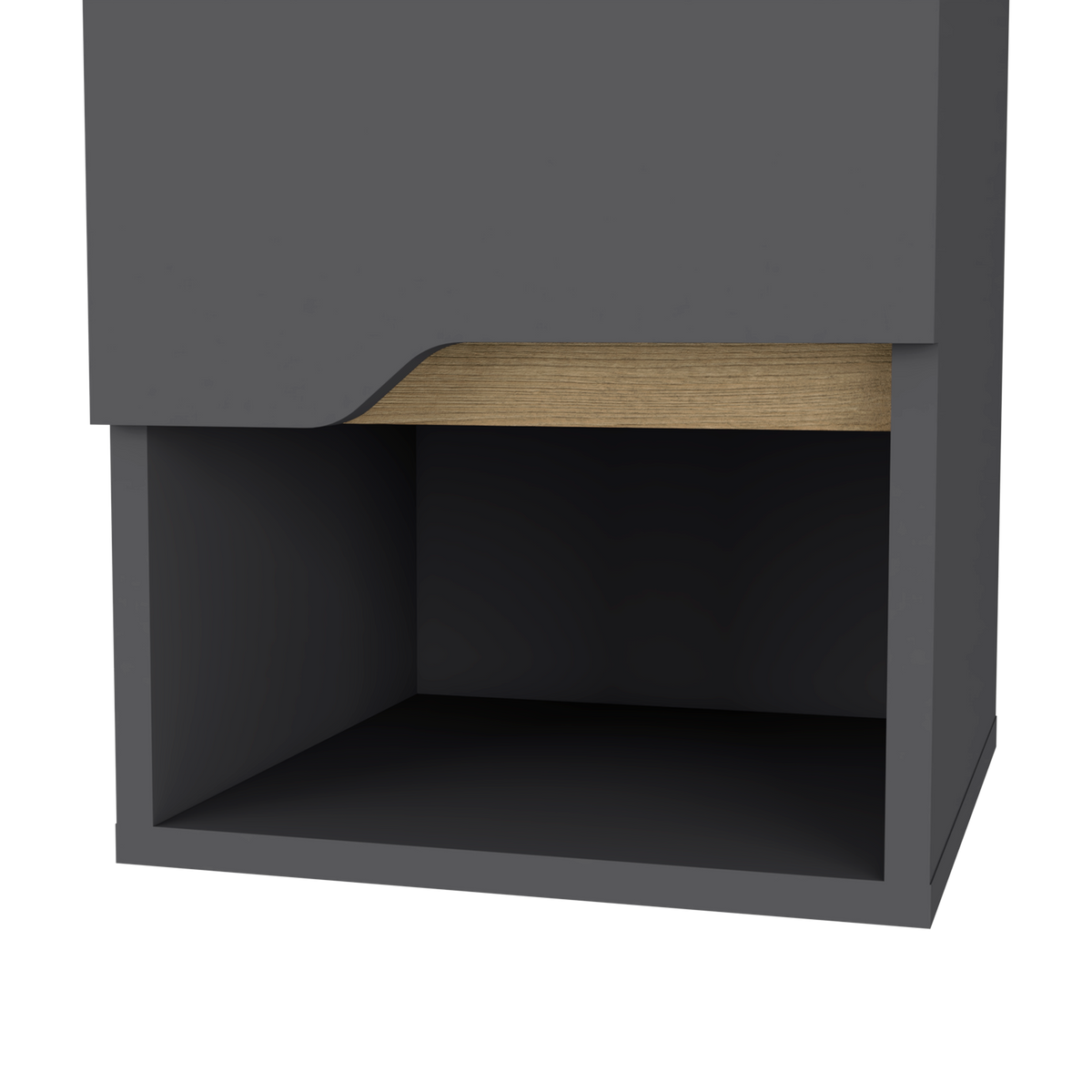 TUHOME CONCEPT Armario colgante de baño Laurent de 30 cm con 1 puerta, gris plomo y roble arena