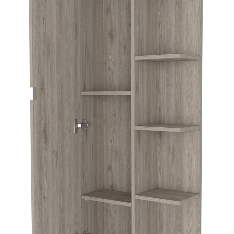 Columna de baño Urano 158 cm, 1 puerta y 5 estantes abiertos