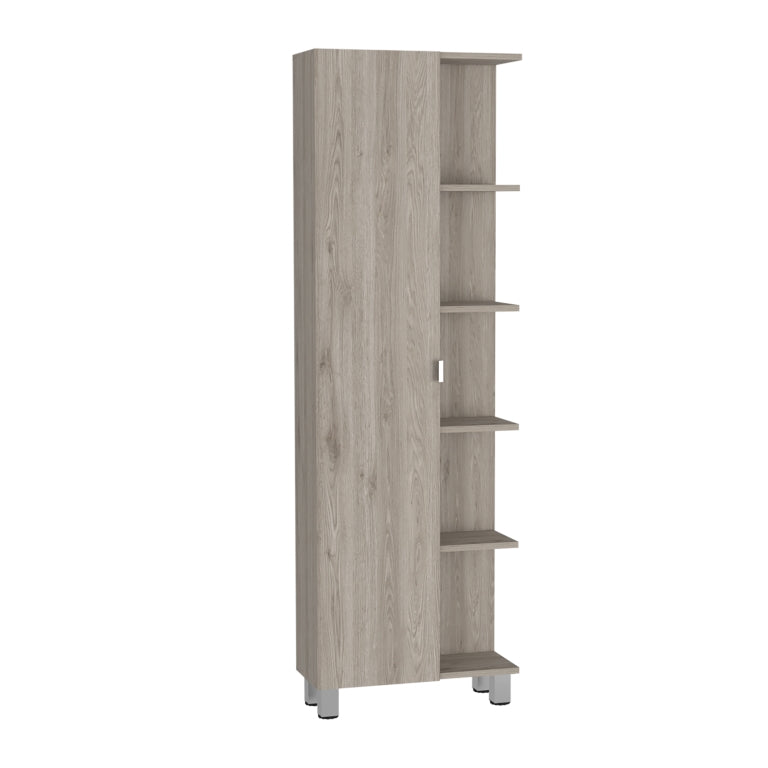 Columna de baño Urano 158 cm, 1 puerta y 5 estantes abiertos