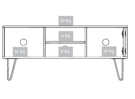 TUHOME CONCEPT Mueble de TV Andorra de 115 cm con 1 puerta, roble oscuro