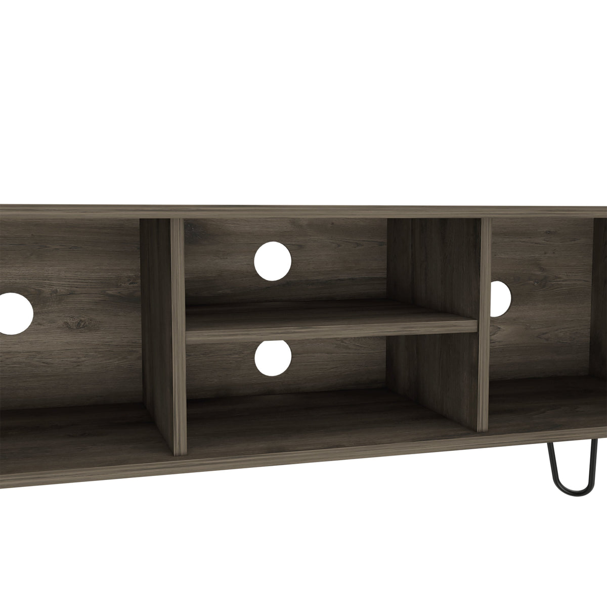 TUHOME CONCEPT Mueble de TV Andorra de 115 cm con 1 puerta, roble oscuro