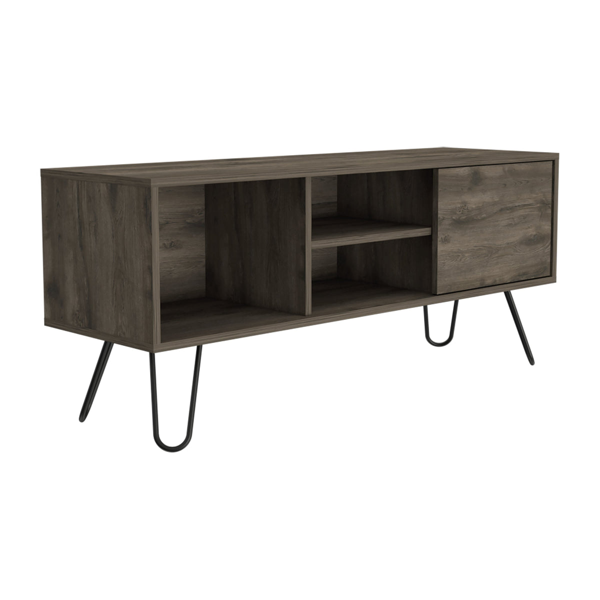 TUHOME CONCEPT Mueble de TV Andorra de 115 cm con 1 puerta, roble oscuro