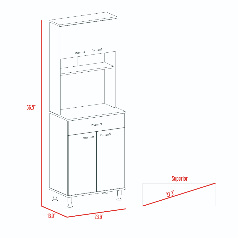 Despensa de cocina Della de 169 cm con 1 cajón