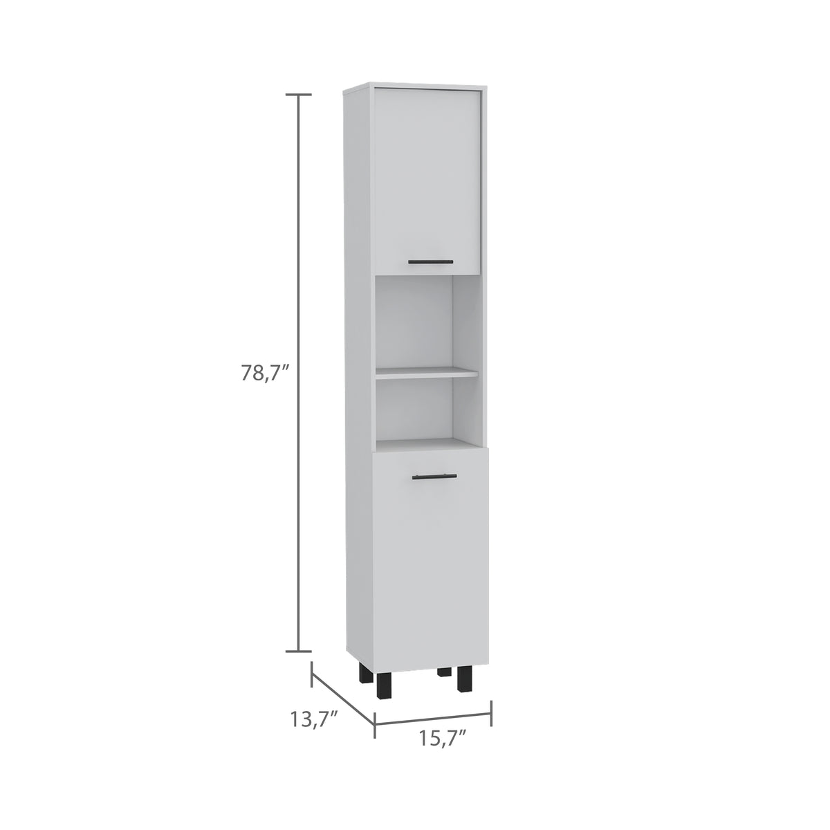 Despensa de cocina Hobart de 202 cm, blanco, foto 5 – TUHOME