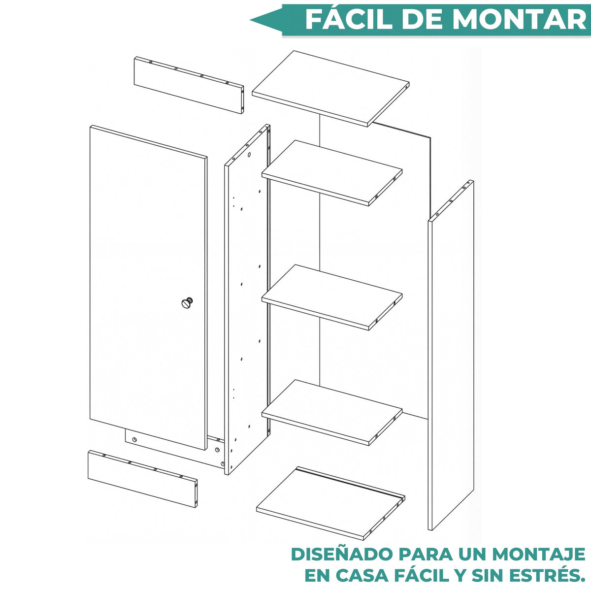 TUHOME CONCEPT Armario multiusos Belleria de 120 cm, wengué (ALW 5545) 5