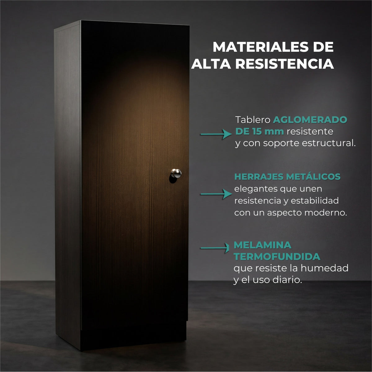 TUHOME CONCEPT Armario multiusos Belleria de 120 cm, wengué (ALW 5545) 6