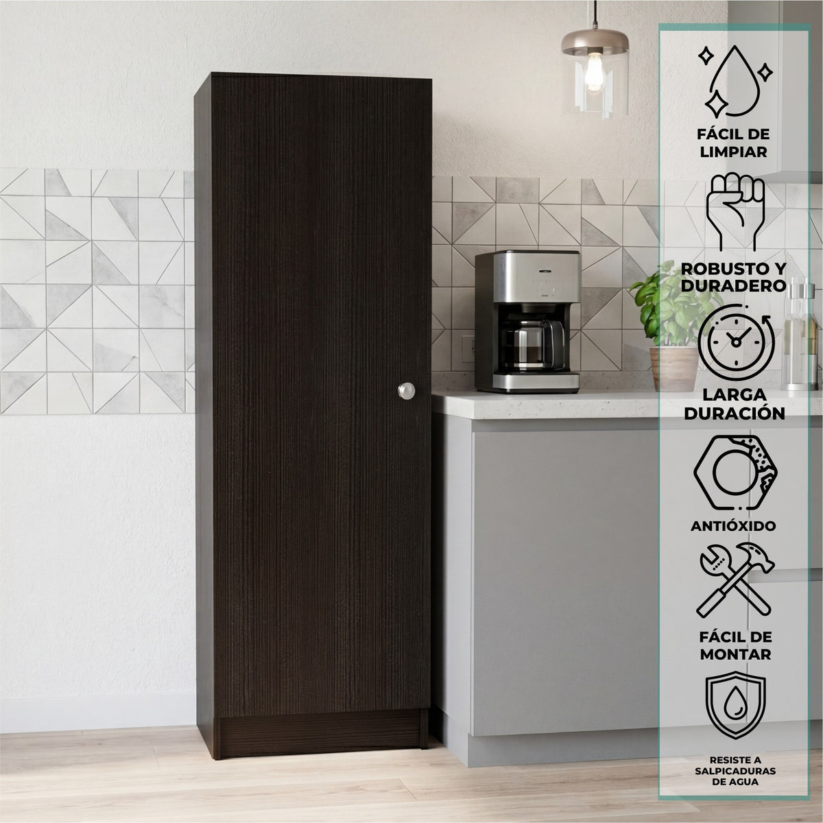 TUHOME CONCEPT Armario multiusos Belleria de 120 cm, wengué (ALW 5545) 7