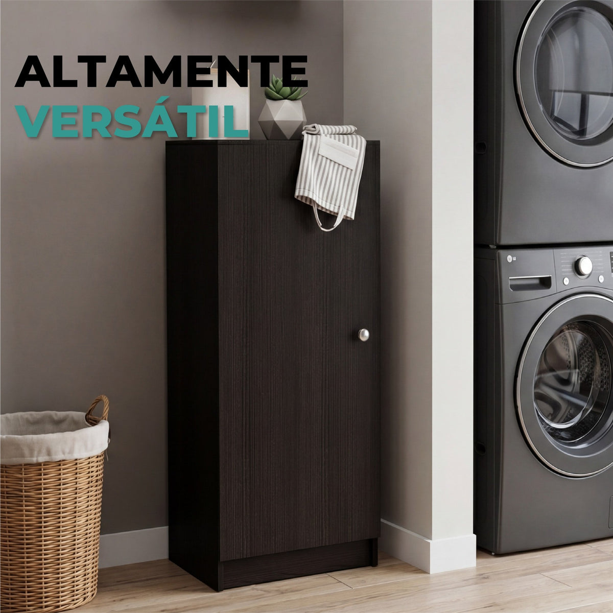 TUHOME CONCEPT Armario multiusos Belleria de 120 cm, wengué (ALW 5545) 8