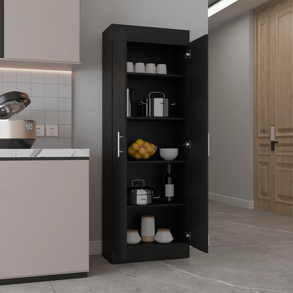 TUHOME CONCEPT Despensa de cocina Nepal de 170 cm, wengué