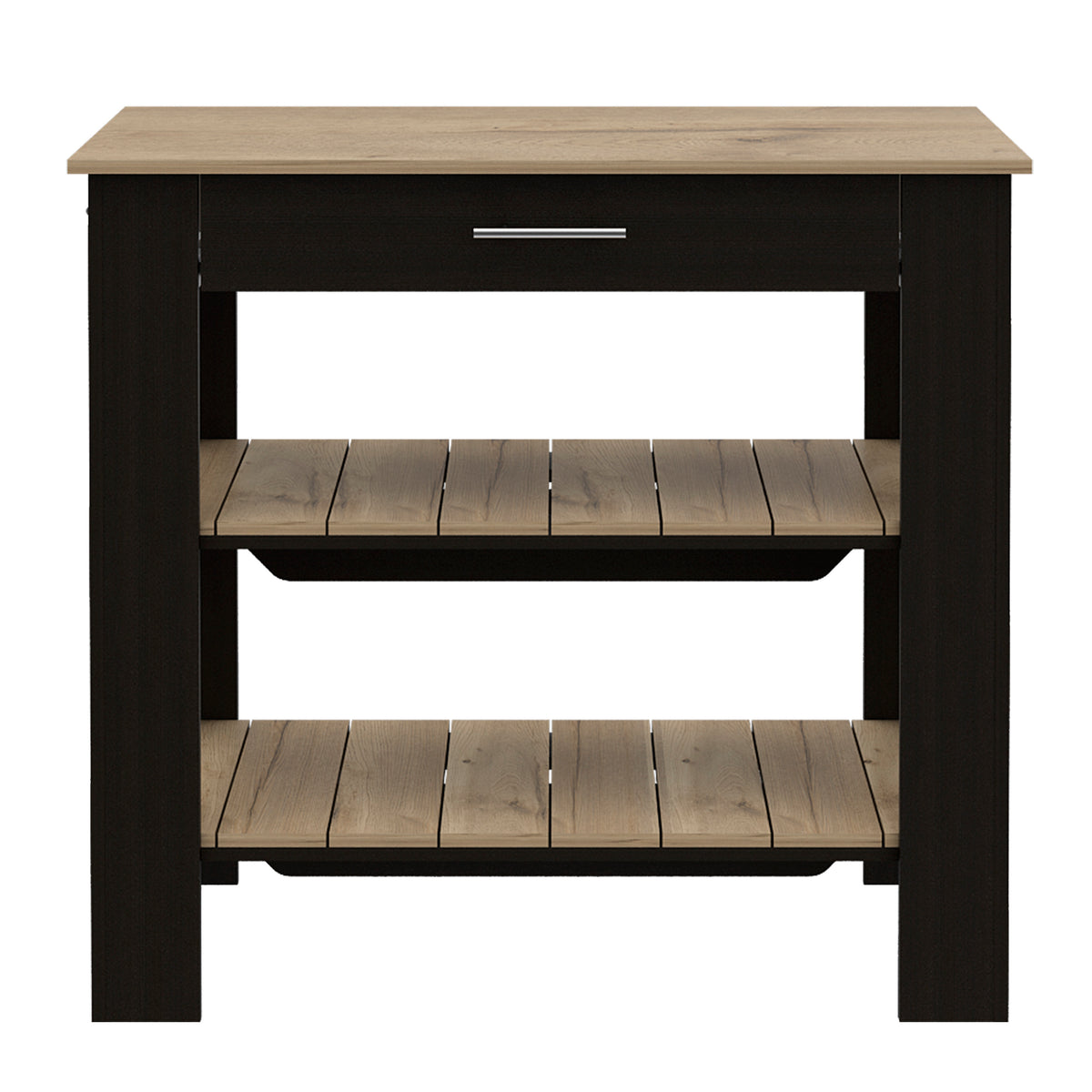 TUHOME CONCEPT Isla de cocina Cala de 102 cm, wengué y roble arena