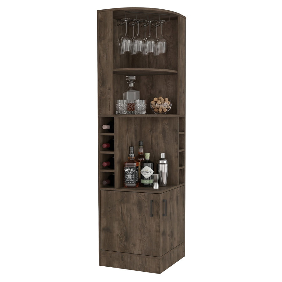TUHOME CONCEPT Mueble bar esquinero Syrah de 181 cm, roble oscuro