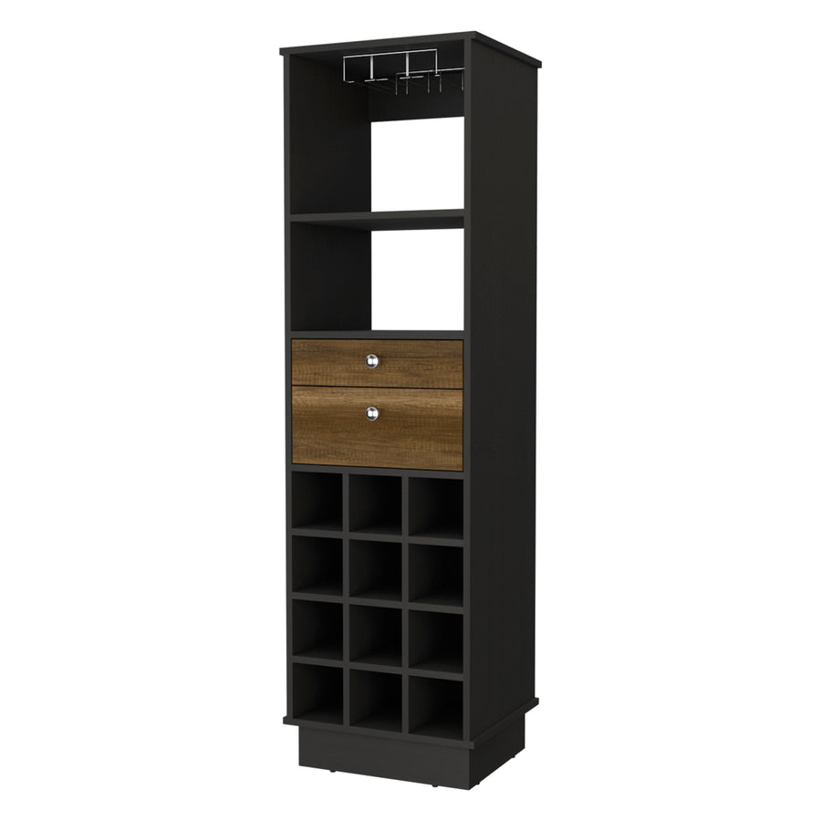 Mueble bar Classic de 160 cm, negro y wengué