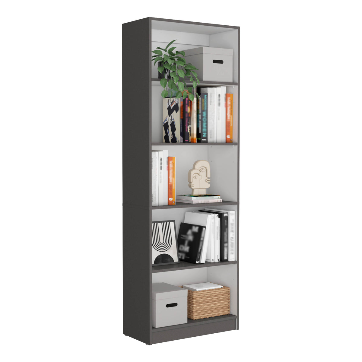 TUHOME CONCEPT Conjunto de 3 estanterías Home C14 181 cm, 15 baldas, gris