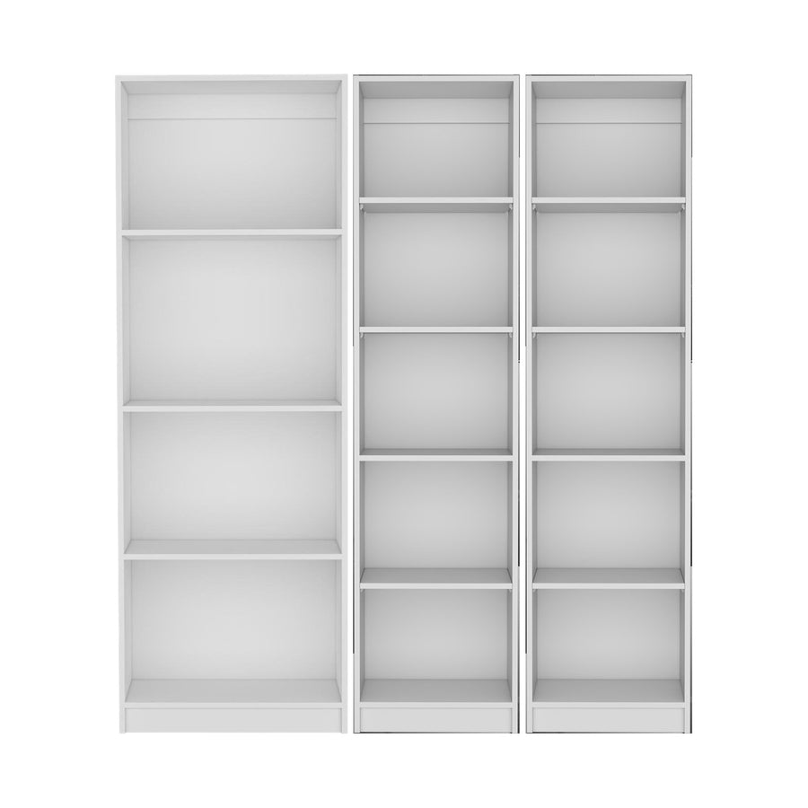 TUHOME CONCEPT Conjunto de 3 librerías Home de 181 cm: 1 abierta de 4 huecos + 2 XS de 45 cm, blanco