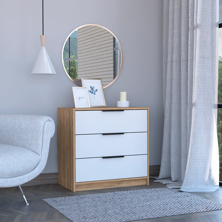 Cómoda Kaia de 70 cm con 3 cajones, blanco