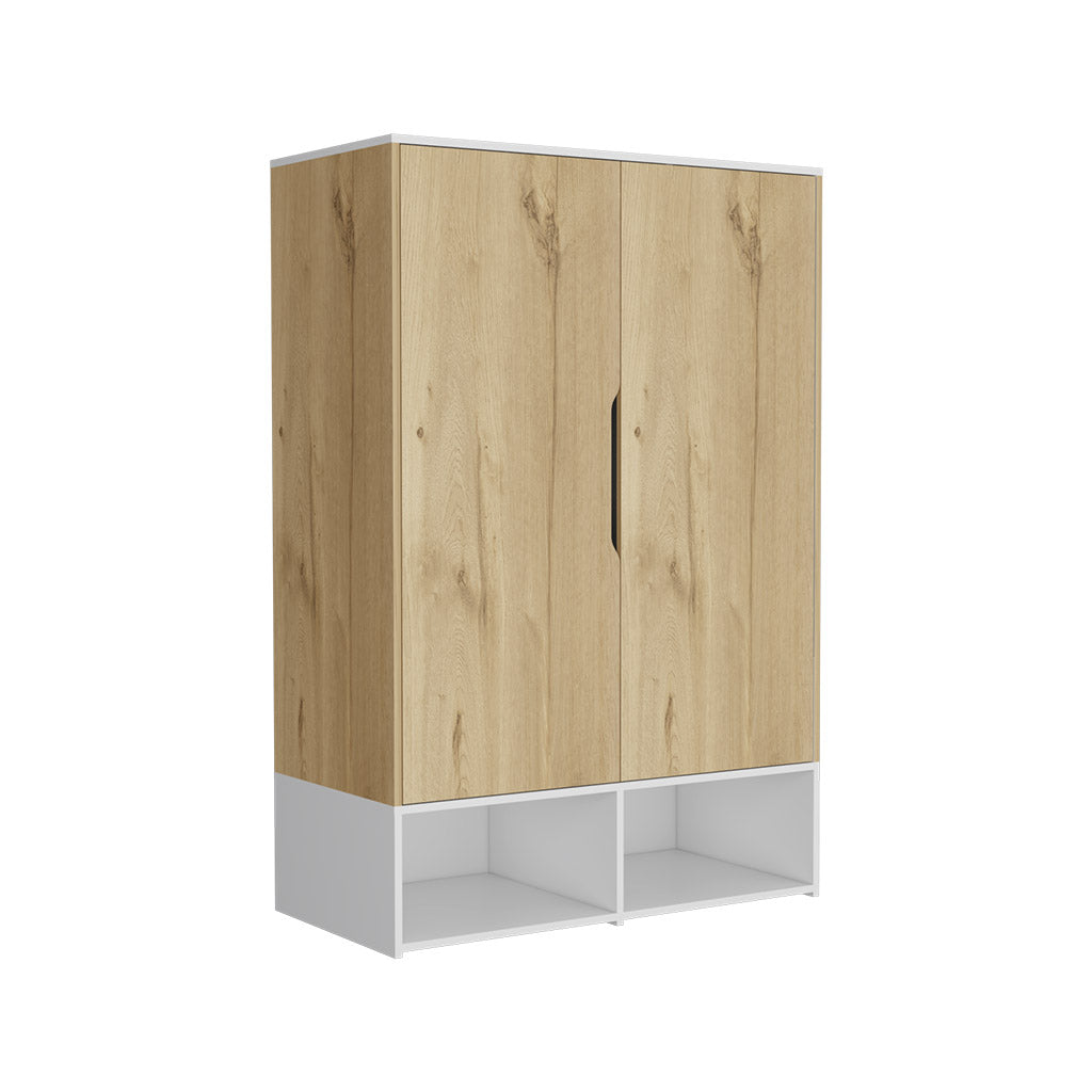 Armario ropero Rosie de 100 cm, roble claro y blanco, foto 8 – TUHOME