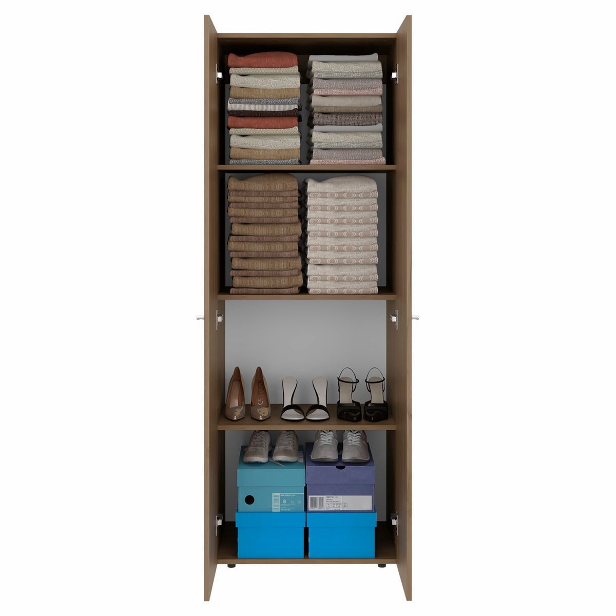 TUHOME CONCEPT Armario Home de 60 cm con 2 puertas y baldas, fresno