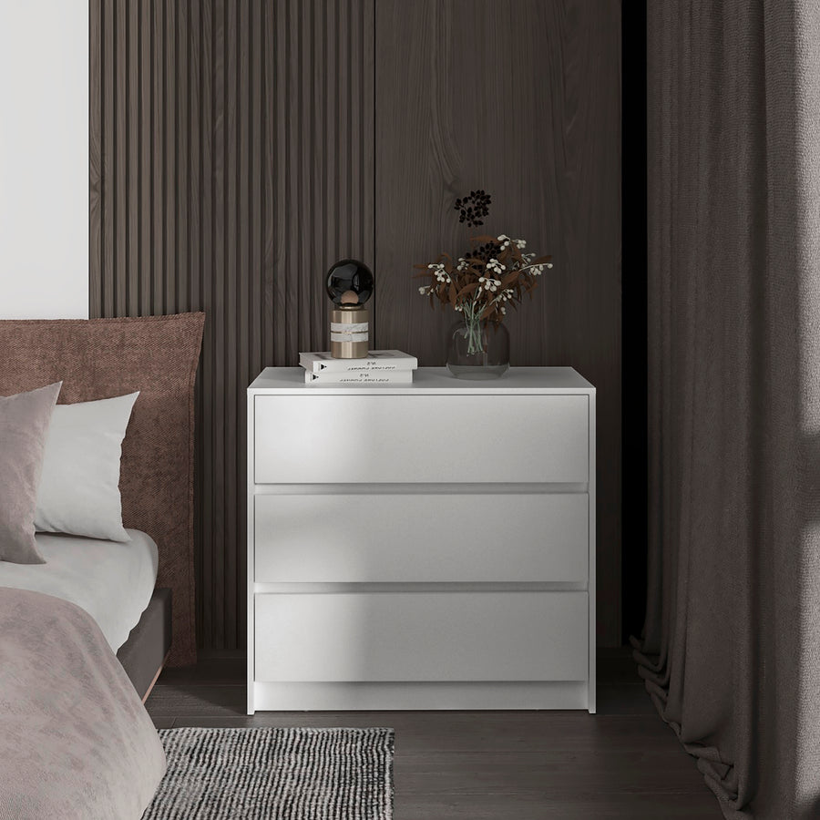 Cómoda Austin de 85 cm con 3 cajones, blanco