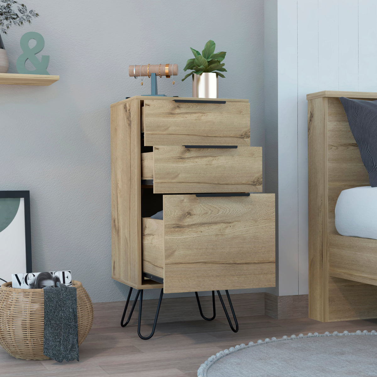 Cómoda Augusta de 45 cm, roble arena, foto 2 – TUHOME
