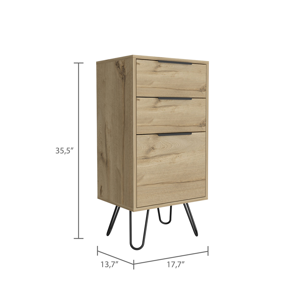 Cómoda Augusta de 45 cm, roble arena, foto 4 – TUHOME