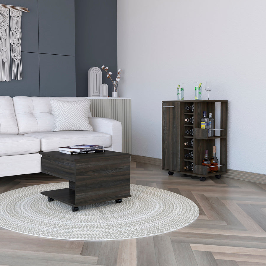 Conjunto Inwood de Salón, Carrito de Bar + Mesa de Centro