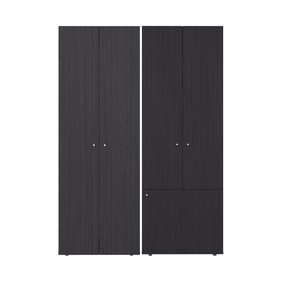 TUHOME CONCEPT Conjunto de 2 armarios Home de 170 cm: 2 puertas con estantes + 3 puertas con estantes, wengué