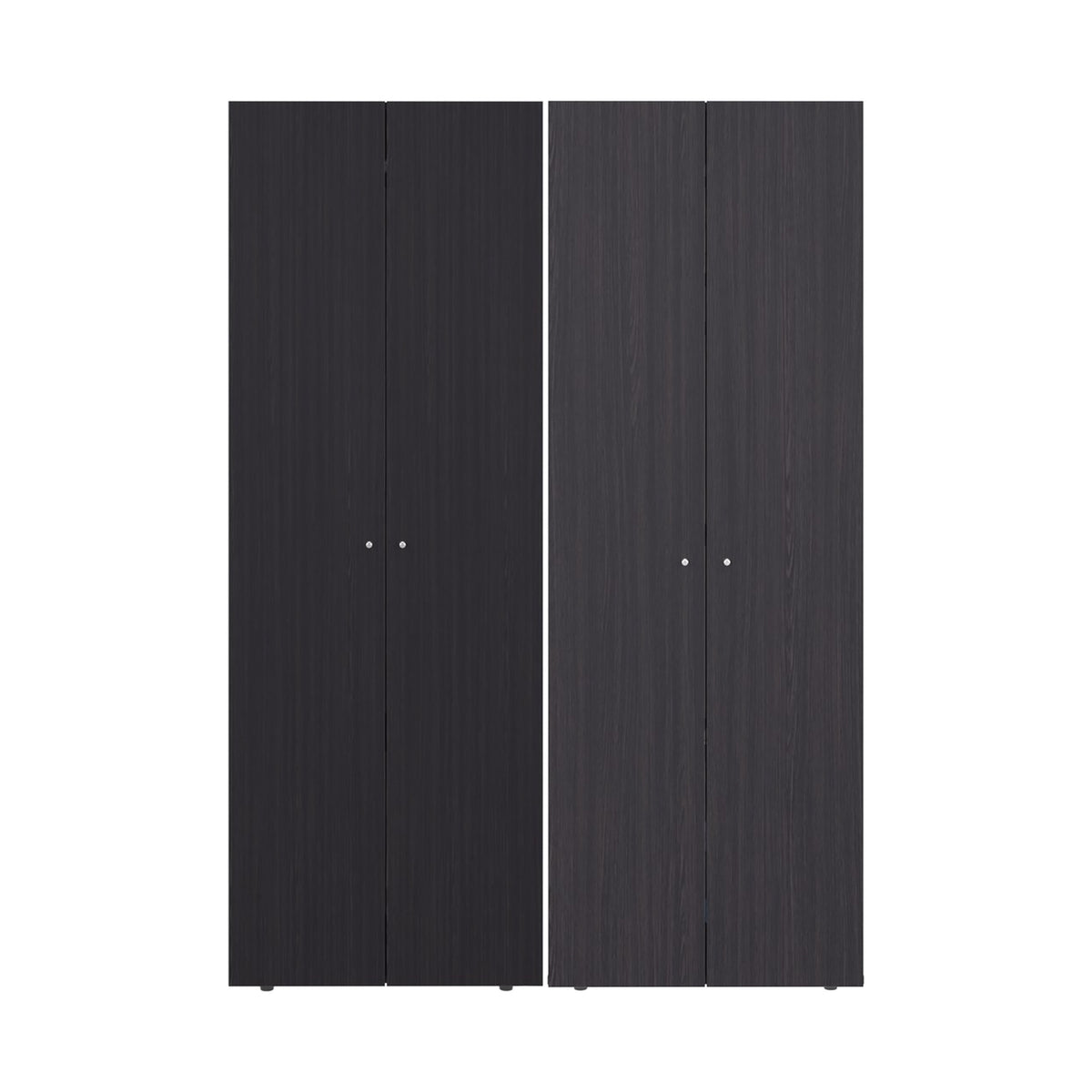 Conjunto de 2 armarios Home de 170 cm: 2 puertas con barra + 2 puertas con estantes, wengué