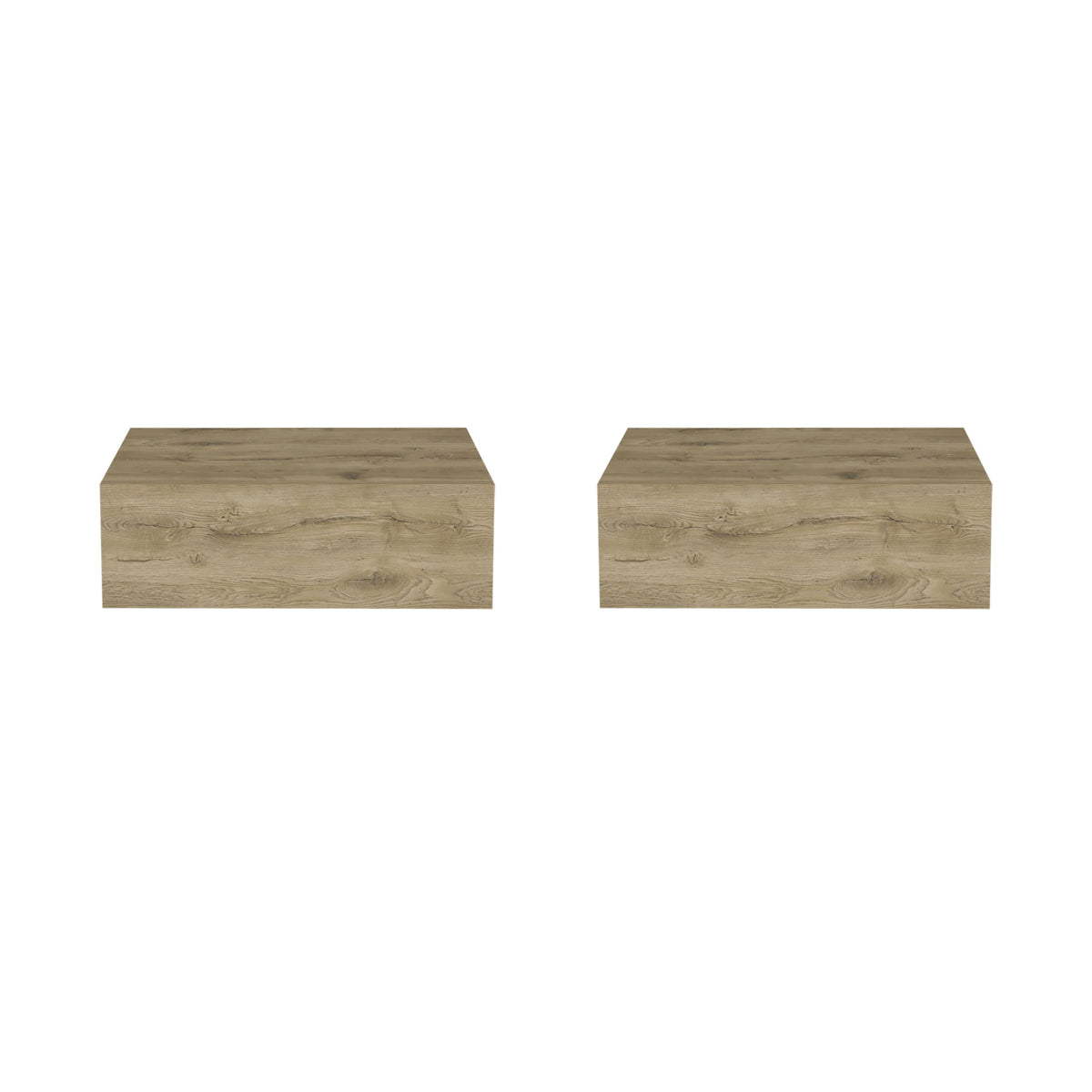 Pack de 2 mesitas de noche flotantes Milano de 40 cm, macadamia
