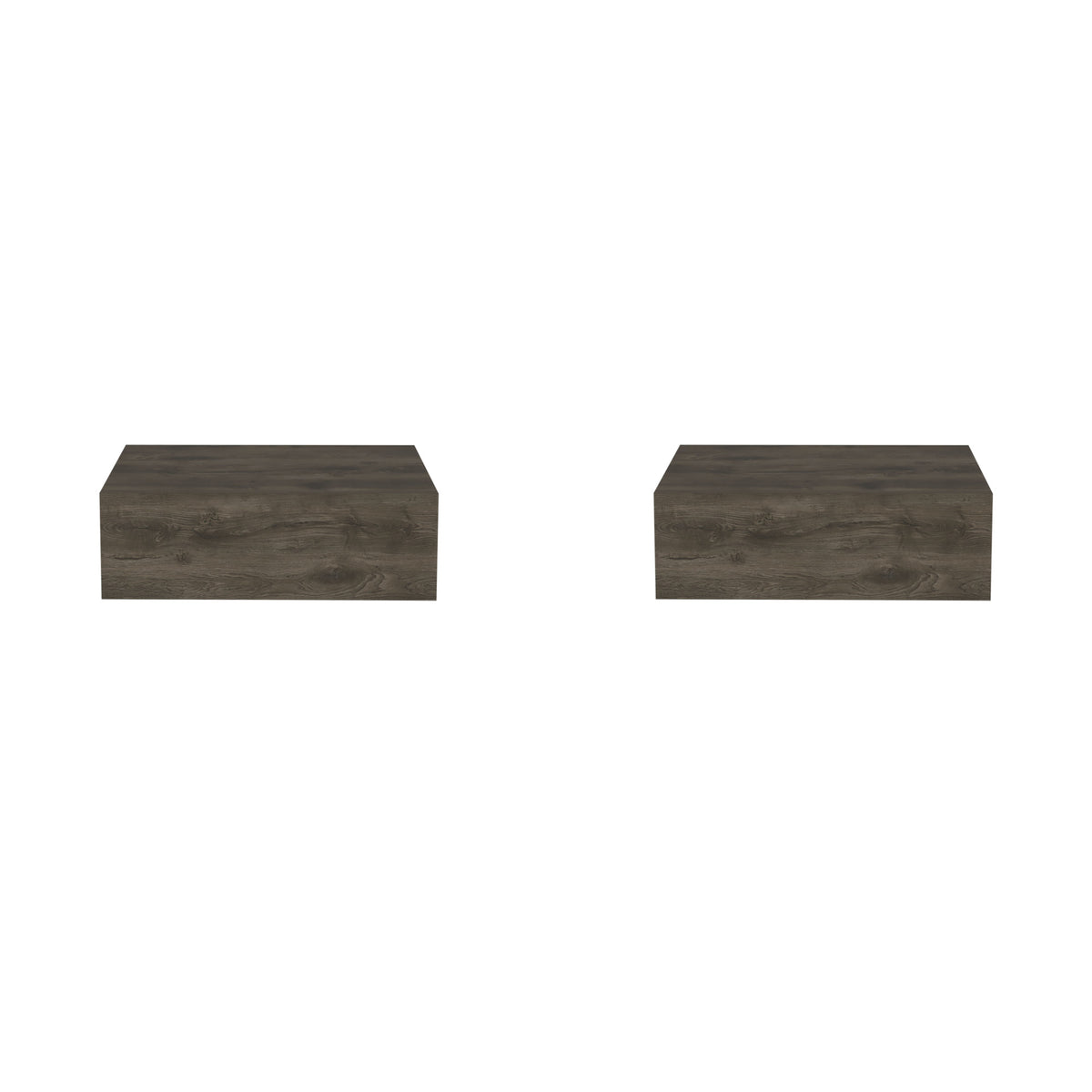 TUHOME CONCEPT Pack de 2 mesitas de noche flotantes Milano con cajón, roble oscuro