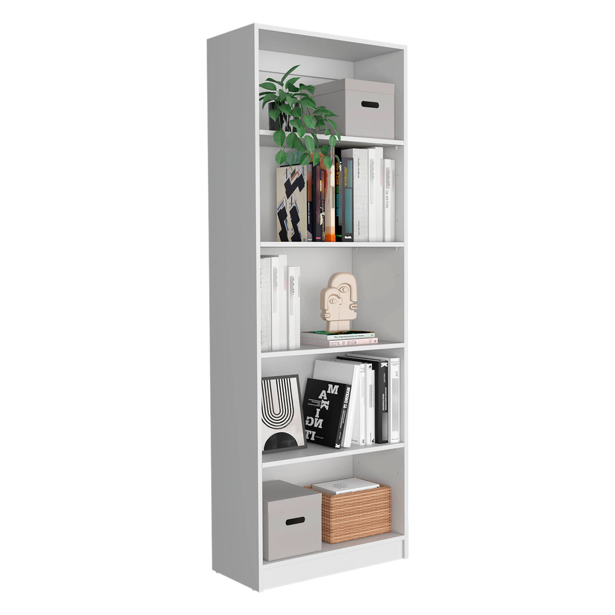 TUHOME CONCEPT Librería Home de 181 cm con 5 huecos