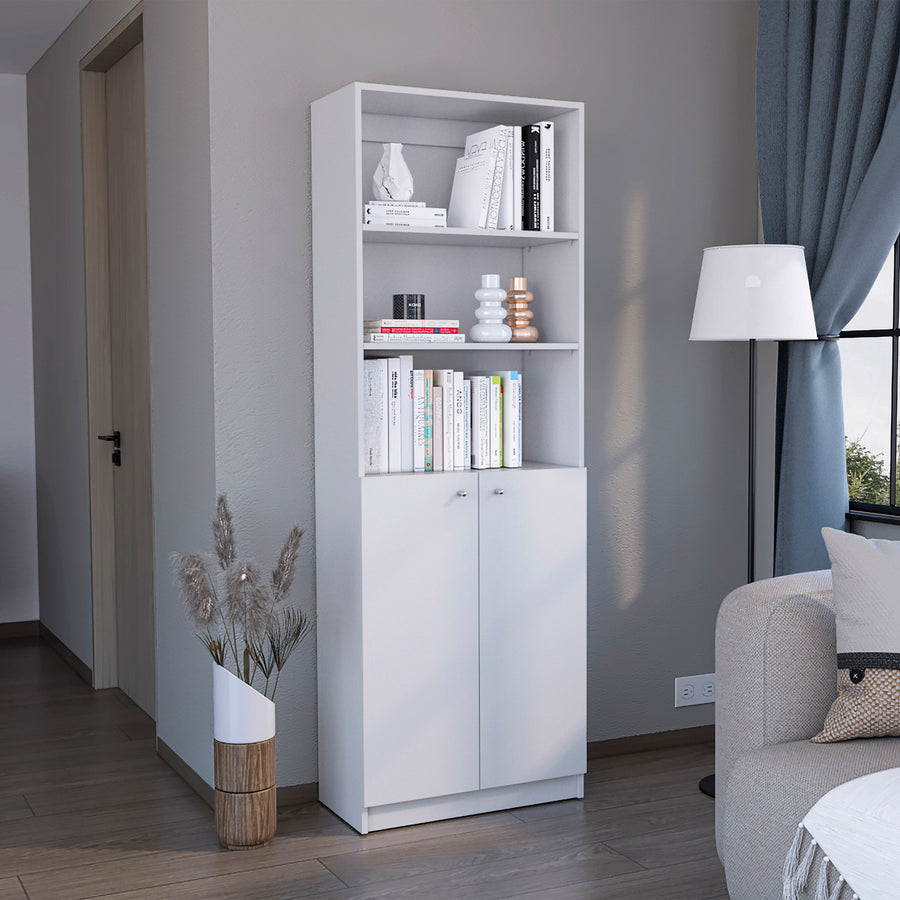 Librería Home de 181 cm con 2 puertas, blanco