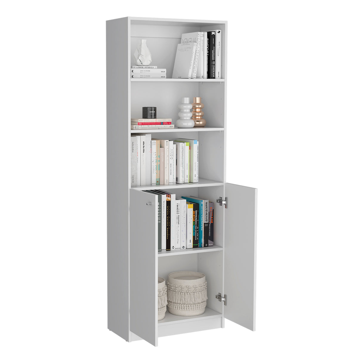 Librería Home de 181 cm con 2 puertas, blanco, foto 5 – TUHOME