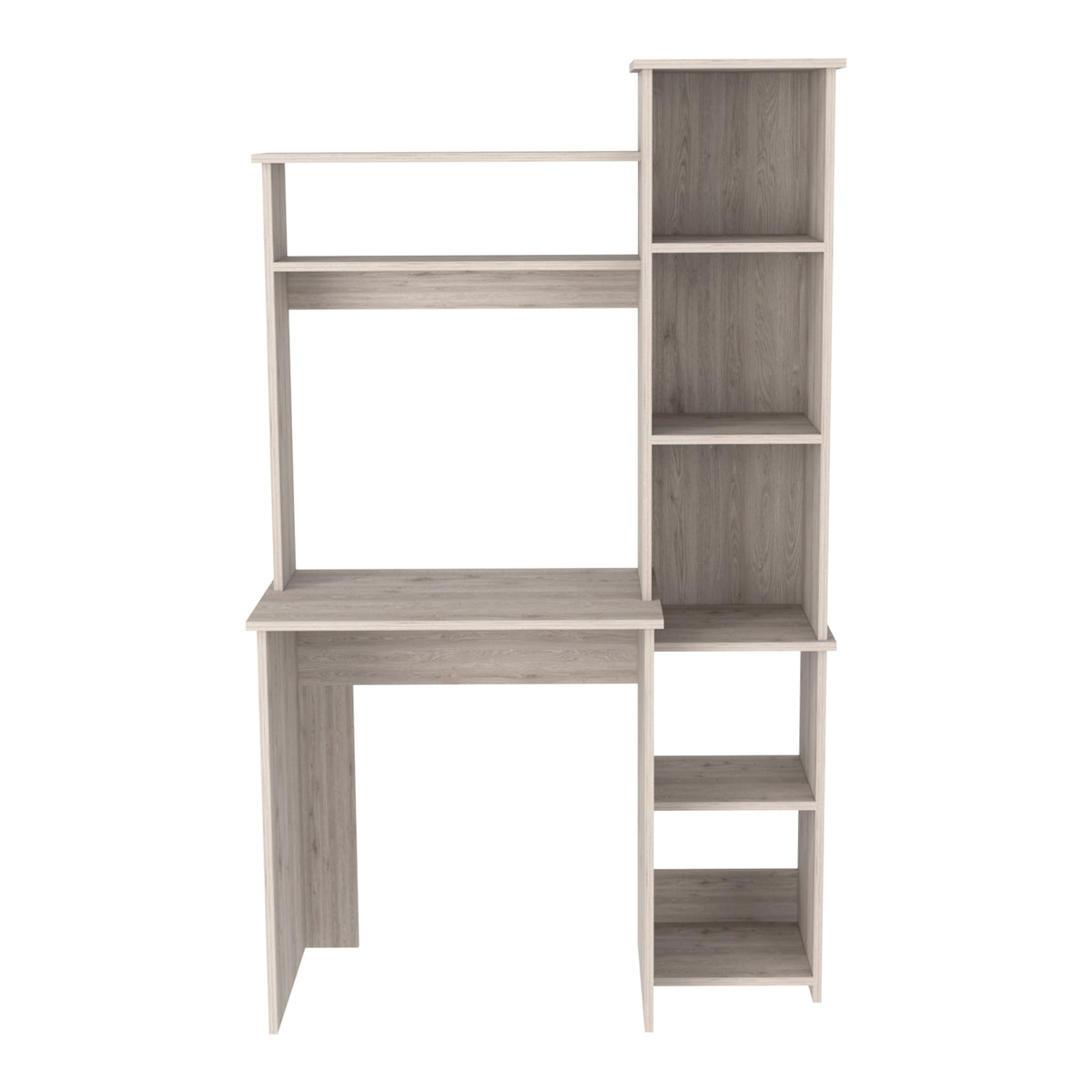 Mesa de Escritorio Versalles, con estantería, Blanco/ ceniza/Gris/Wengue