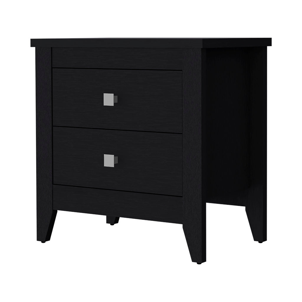 TUHOME CONCEPT Mesita de noche Amara de 60 cm con 2 cajones, negro