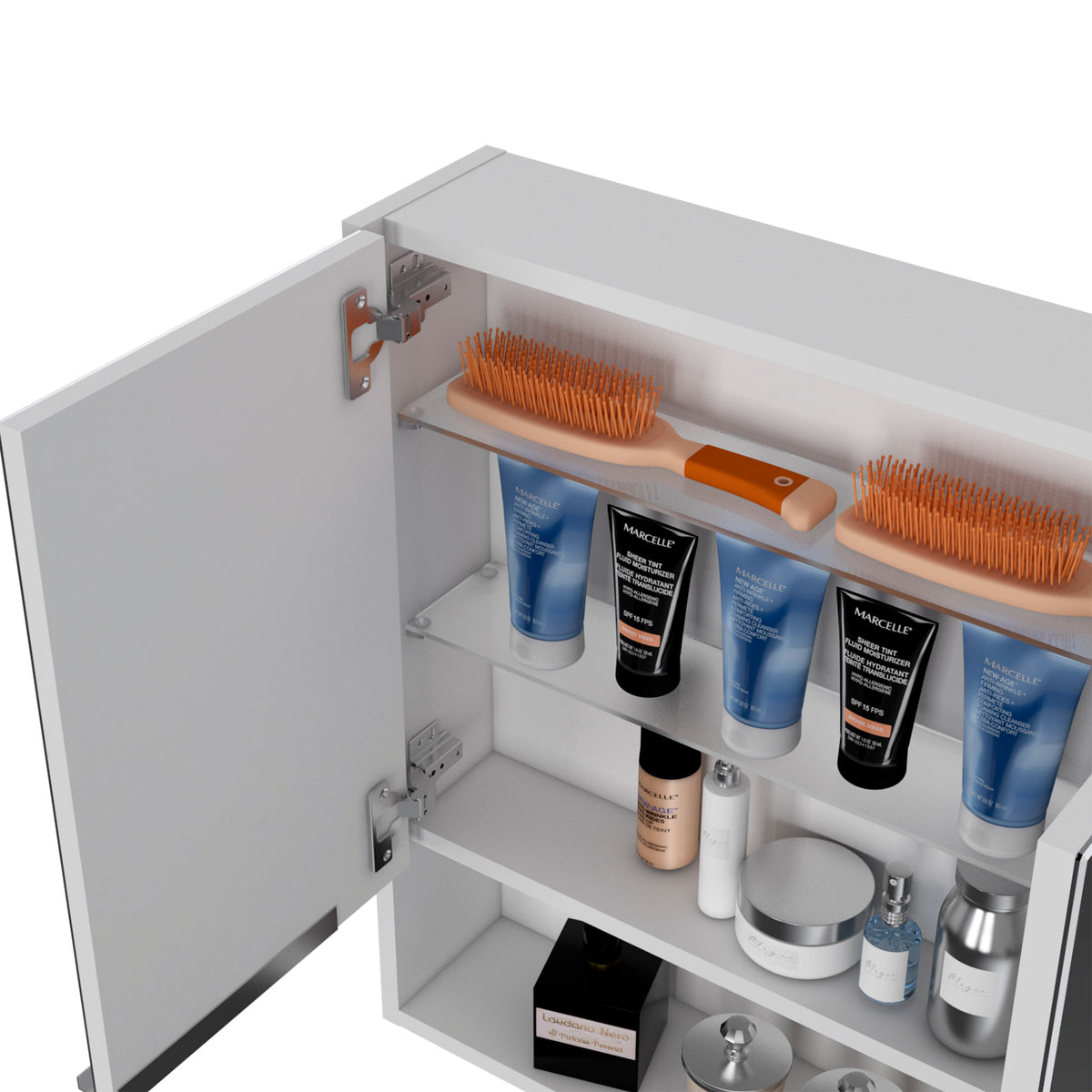 Armario de baño con espejo Jaspe 60 cm, en melamina