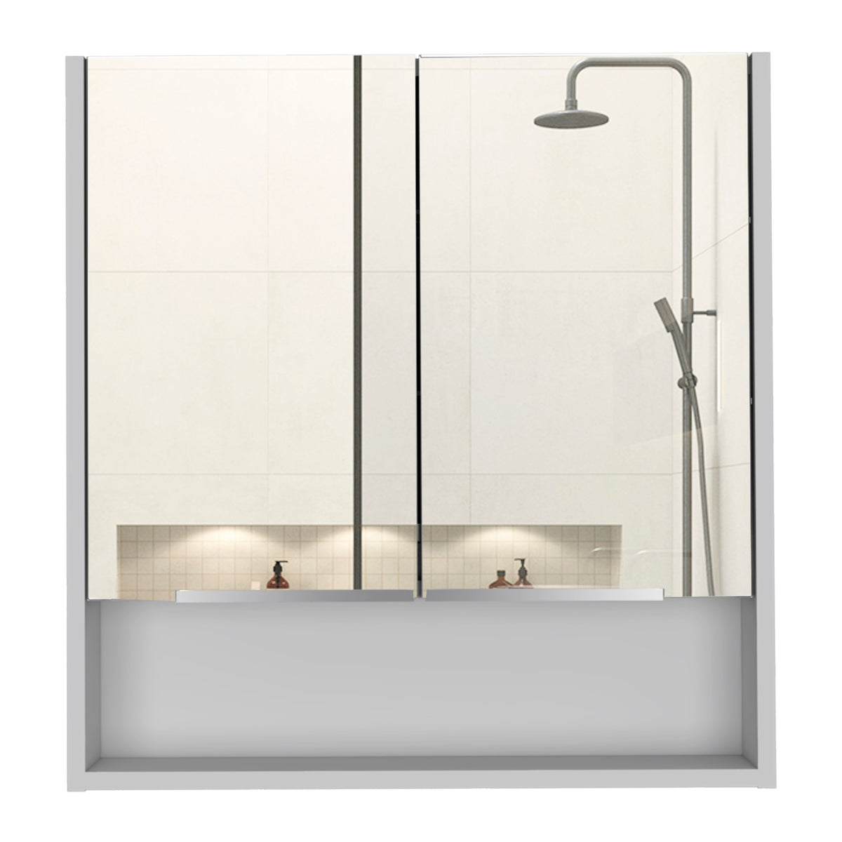 Armario de baño con espejo Jaspe 60 cm, en melamina