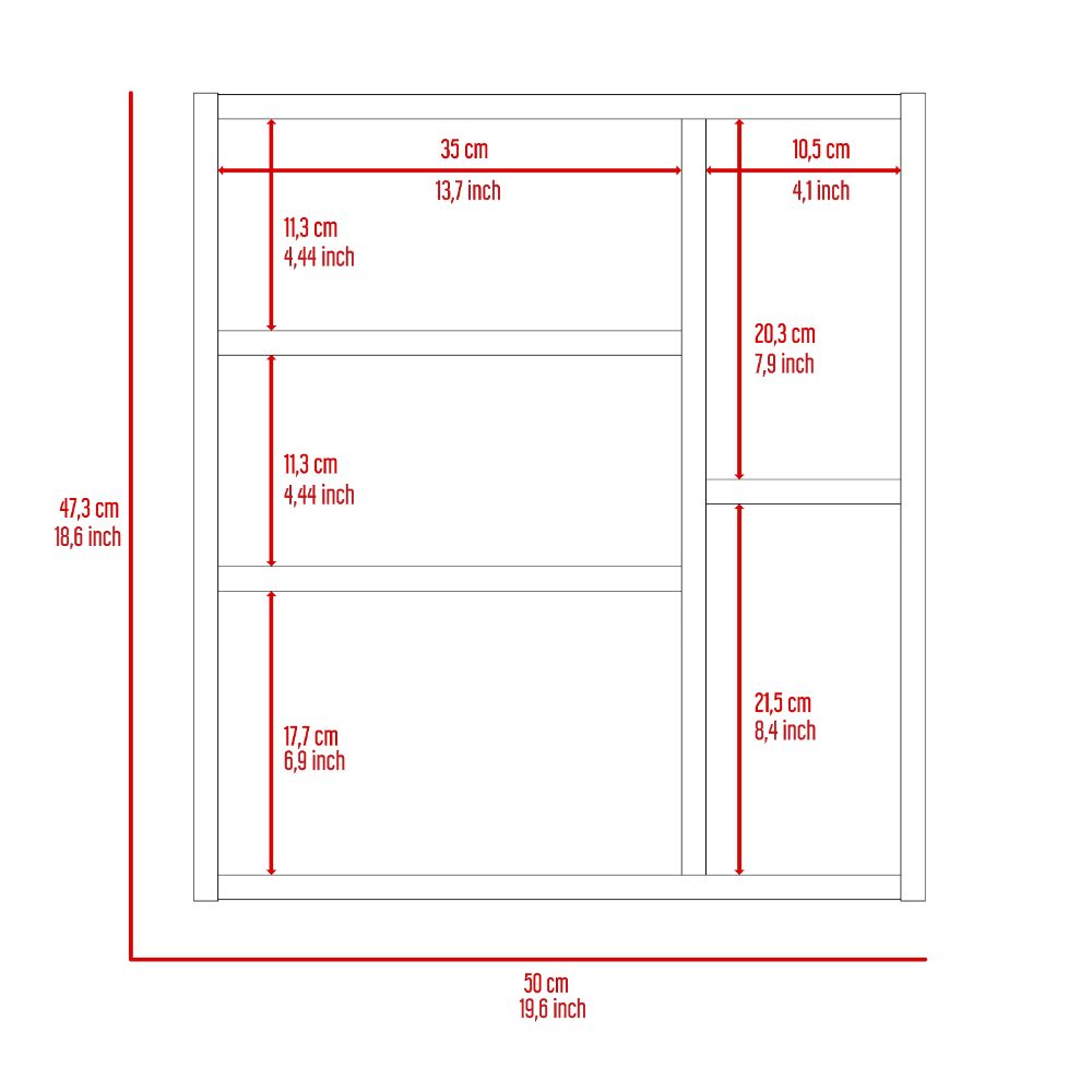 TUHOME CONCEPT Armario de baño de pared Oman de 50 cm, blanco